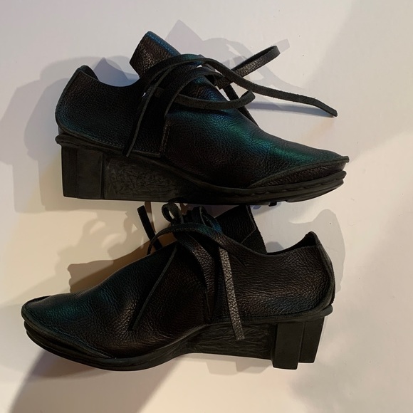 Trippen size 38 Goddess 2” Heel Black Ankle Black Shoe - Picture 5 of 10